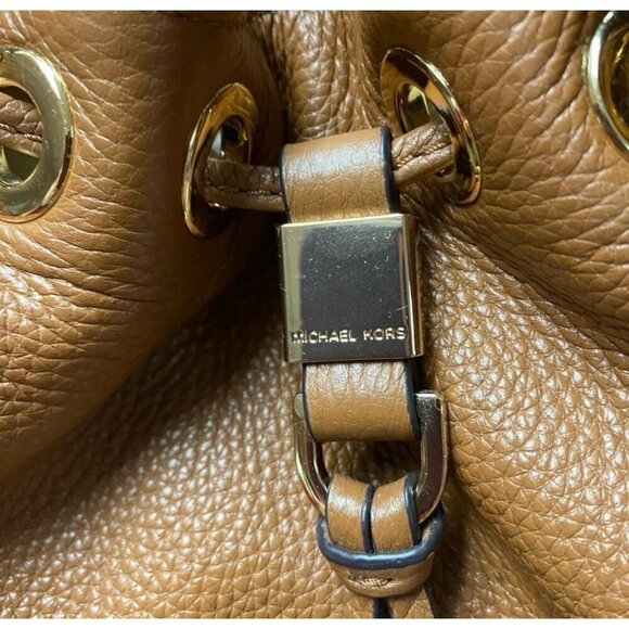 Michael Kors Brown Leather Camden Drawstring Shoulder Tote, Classic Tassels - Picture 11 of 11
